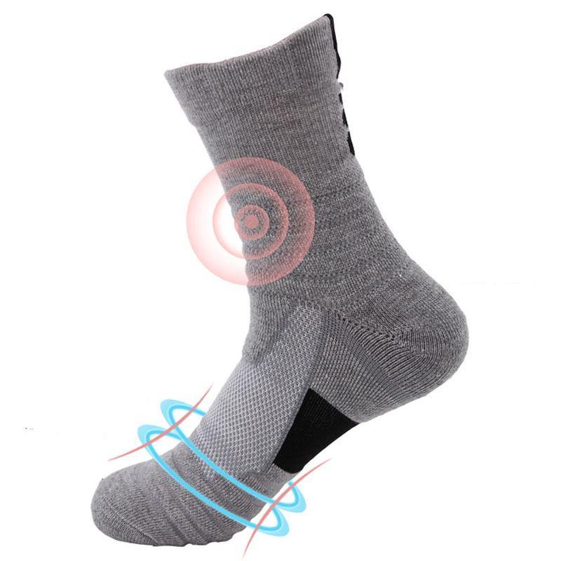 Mens Crew Athletic Elite Socks Set Outdoors Walking/Running/Hiking Socks Non-slip Absorbing Sweat Socks - CHALIER