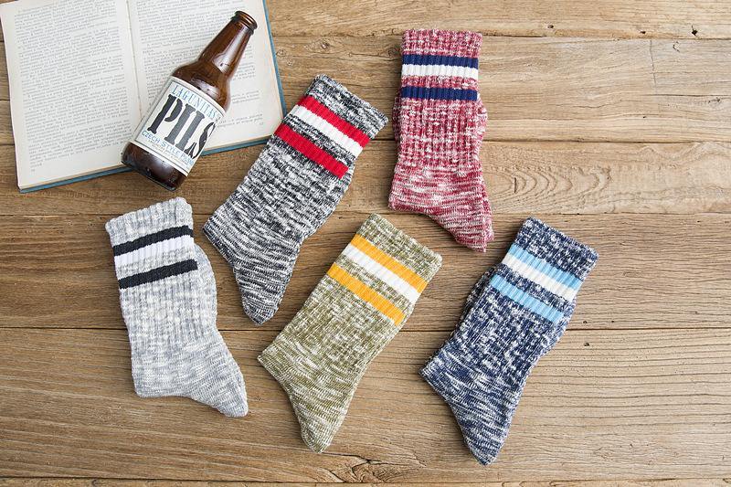 Chalier Men Winter Socks Thicken Warm Stripes 5 Pack - CHALIER