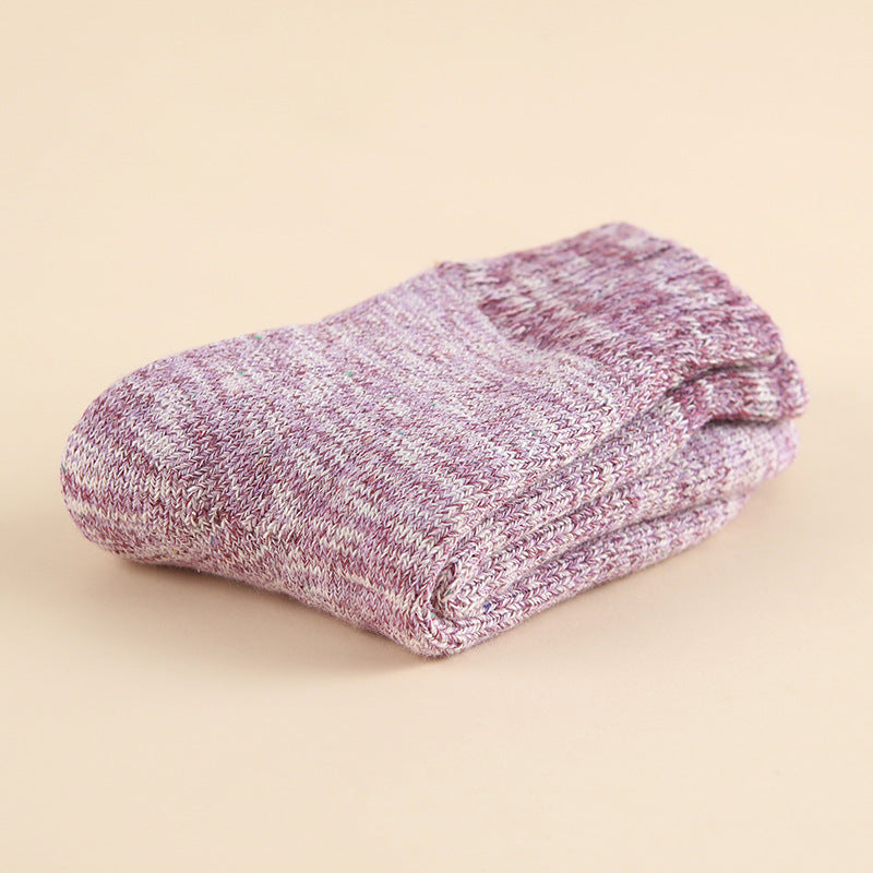 Womens Cotton Winter Knitted Thick Warm Casual Crew Socks 5 Pairs
