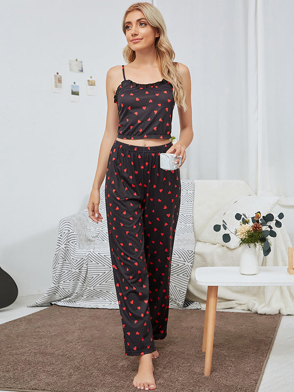 Women Sleeveless Pajamas Set Camisole and Pants Sleepwear Sets
