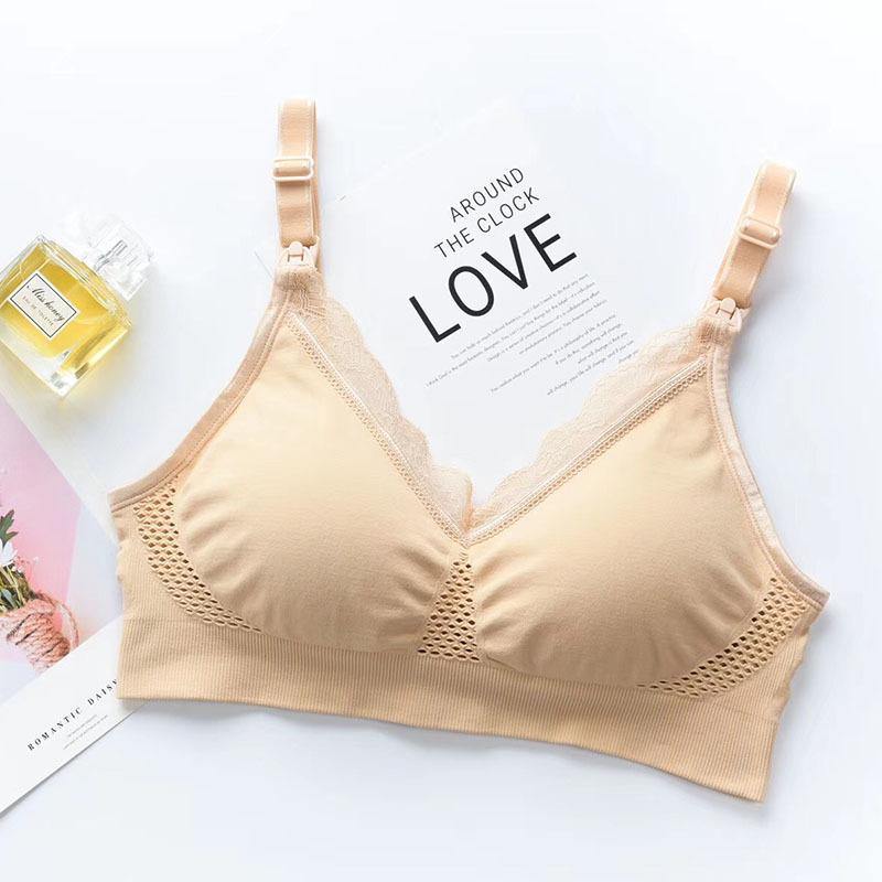 Womens Seamless Pregnancy Sleeping and Breastfeeding Bra Wirefree Clip Down Soft Support Maternity Nursing Bra - CHALIER