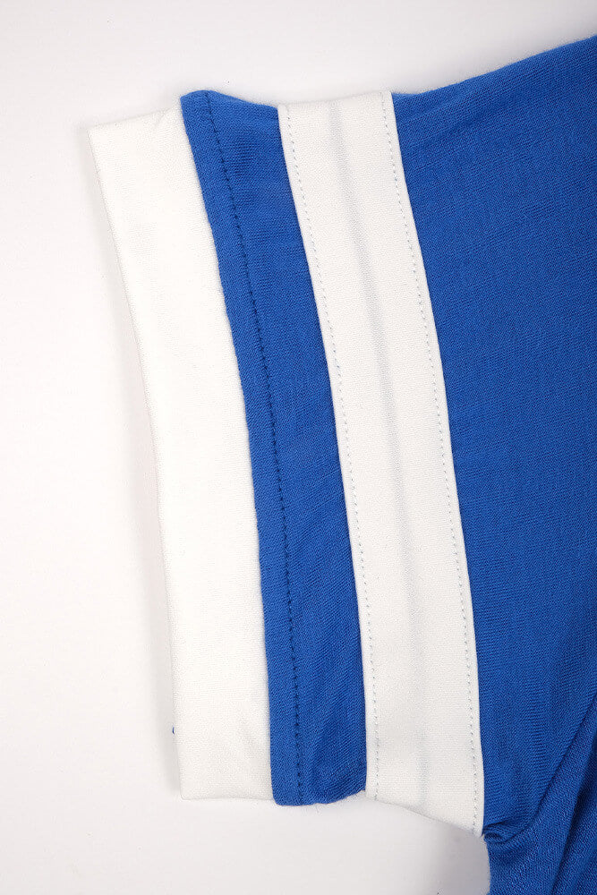 Women Striped Baseball Printed Short Sleeve T-Shirt