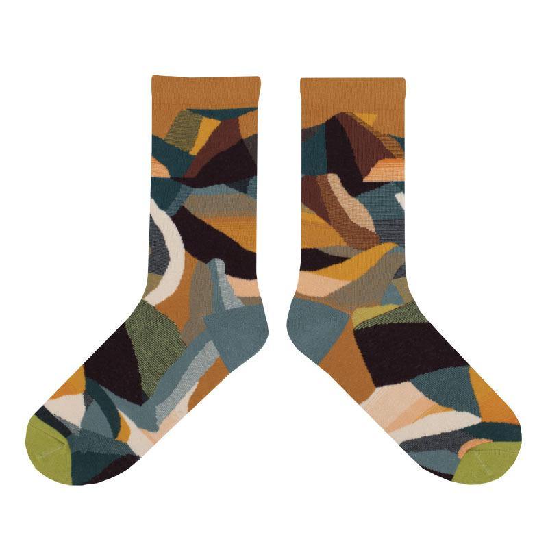 Womens Vintage Art Funny Crazy Fashion Abastract Socks 4 Pairs - CHALIER