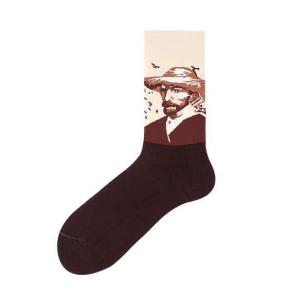 Chalier Mens Casual Crew Art Van Gogh Socks