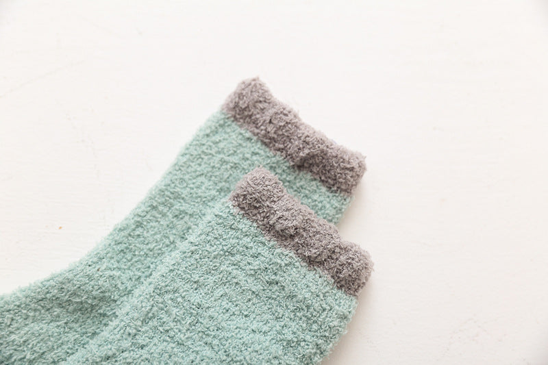 Chalier Womens Winter Socks Coral Fleece Home Slipper Socks Set 5 Pairs