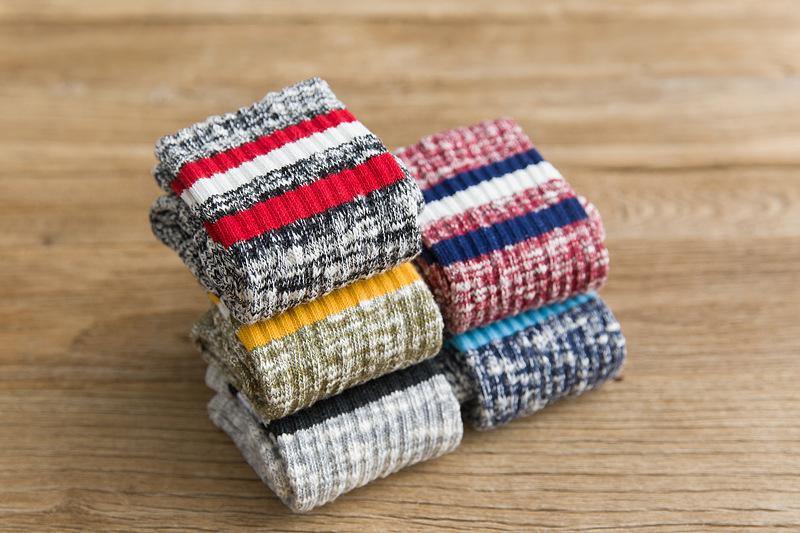 Chalier Men Winter Socks Thicken Warm Stripes 5 Pack - CHALIER