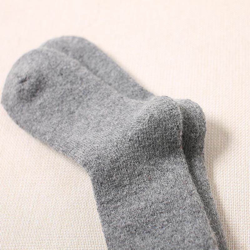 Womens Winter Super Warm Rabbit Wool Socks Set 5 Pairs Solid Colors Crew Socks - CHALIER