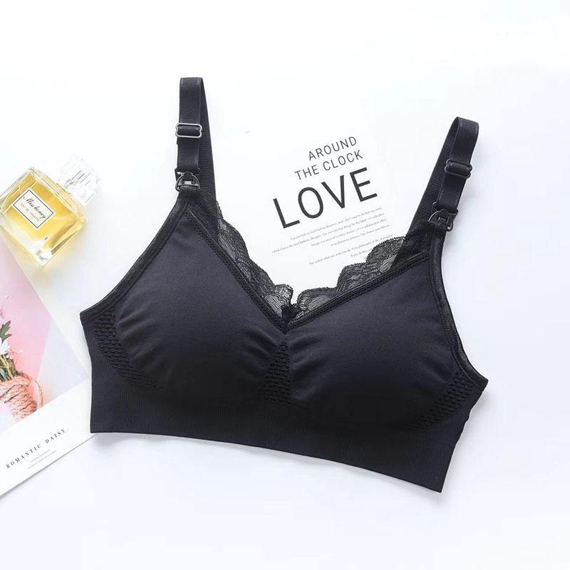 Womens Seamless Pregnancy Sleeping and Breastfeeding Bra Wirefree Clip Down Soft Support Maternity Nursing Bra - CHALIER