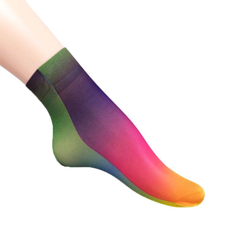 Womens Cute Sweet Short Ultrathin Stockings Girls Printed Patterns Flower Buttefly Ankle Socks Set 6 Pairs - CHALIER