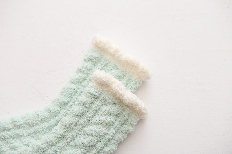 Womens Coral Fleece Socks Home Thick Slipper Sleep Socks Winter Socks Set 7 Pairs