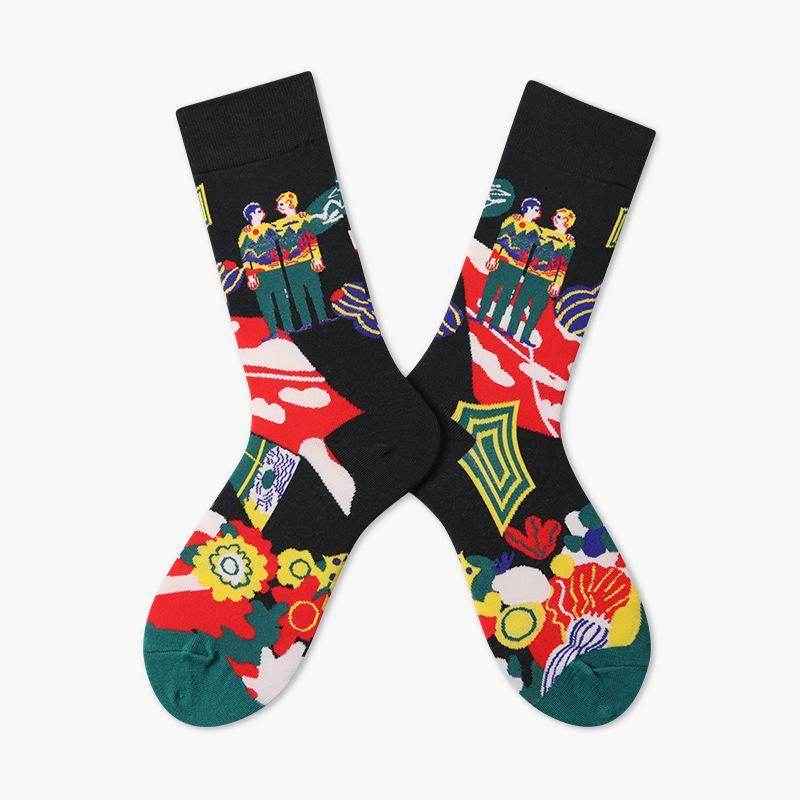 Women & Men Fashion Cotton Socks  Funny Sports Casual Crew Unisex Socks Art Portrait - CHALIER
