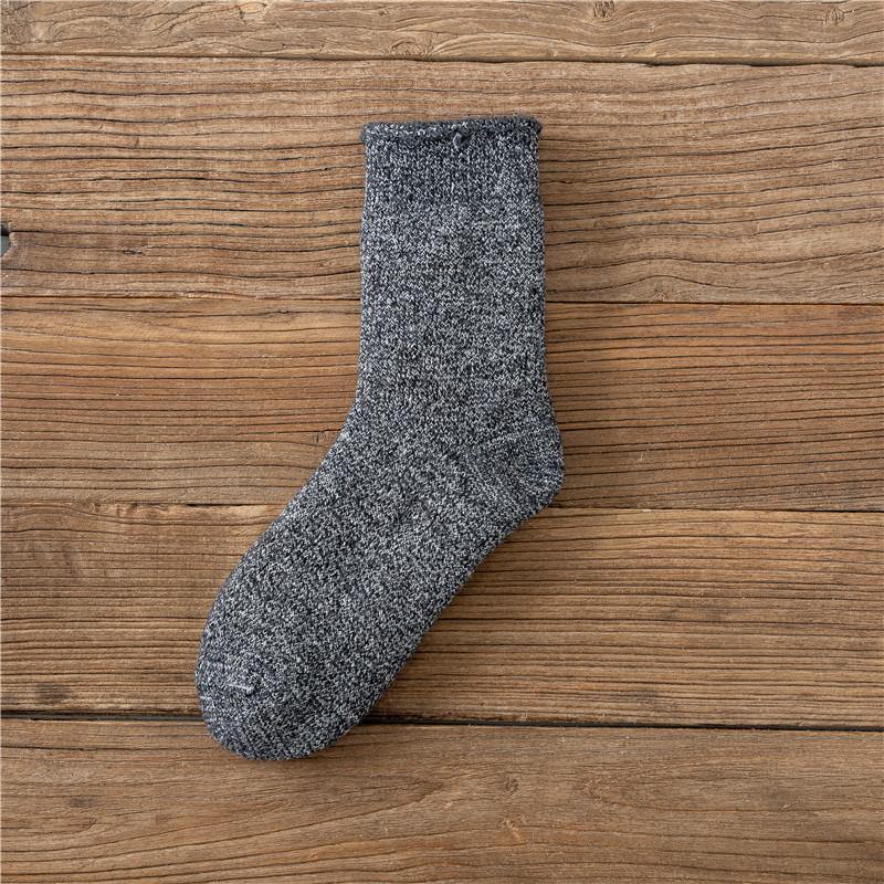 Men's Winter Athletic Outdoor Sports Socks Warm Thick Socks Cozy Wool Crew Socks 6 Pairs - CHALIER