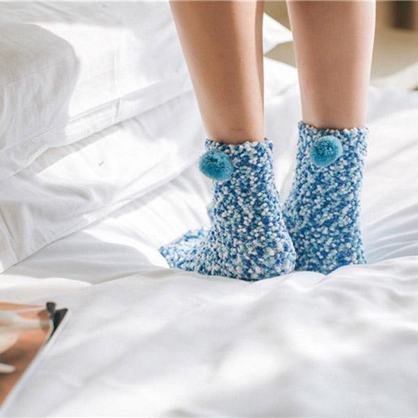 Womens Warm Winter Slipper Wool Socks Cup Cake Gift Box Family Socks - CHALIER