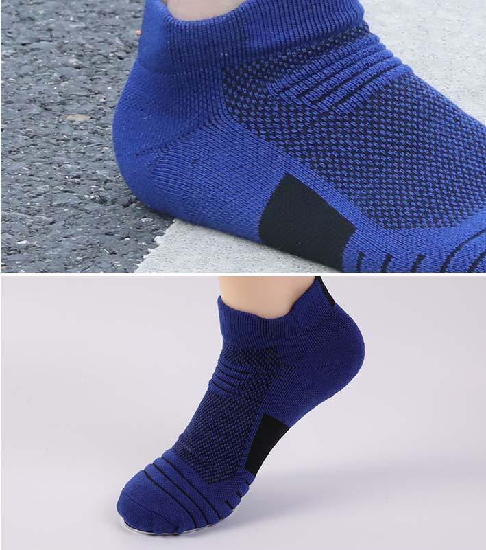 Mens Marathon Socks Set Short Athletic Ankle Non-slip Running Basketball Socks 5 Pairs - CHALIER