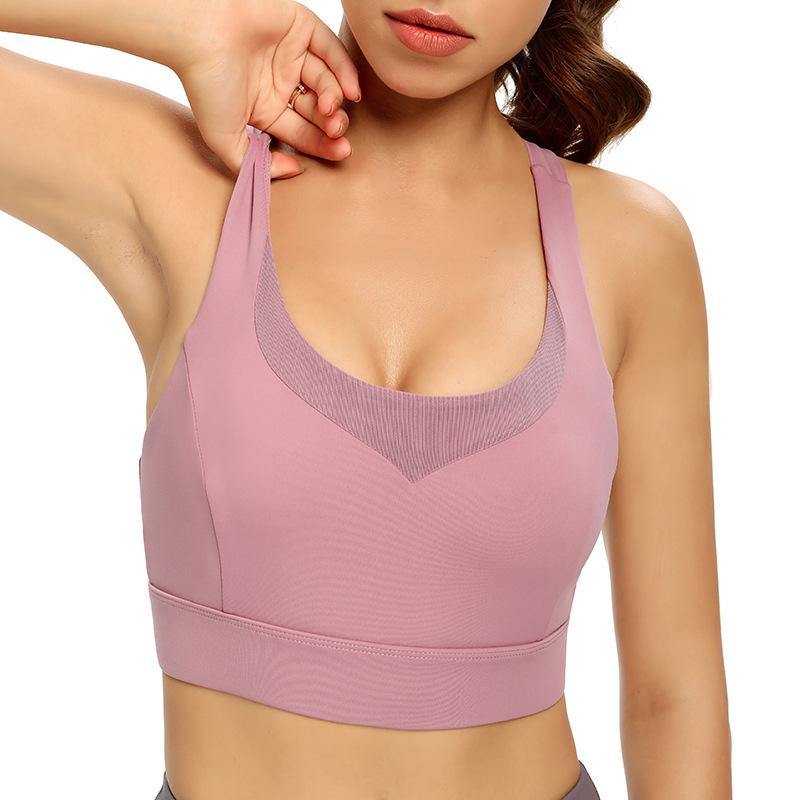 Womens Sports Bra Wireless Bra Racerback Removable Pads Workout Active Yoga Sports Bra - CHALIER