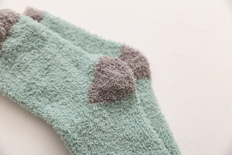 Chalier Womens Winter Socks Coral Fleece Home Slipper Socks Set 5 Pairs