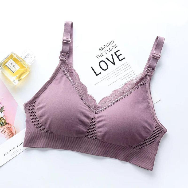 Womens Seamless Pregnancy Sleeping and Breastfeeding Bra Wirefree Clip Down Soft Support Maternity Nursing Bra - CHALIER