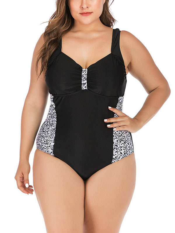 Plus Size Women's Basic Casual One Piece Backless Swimsuits