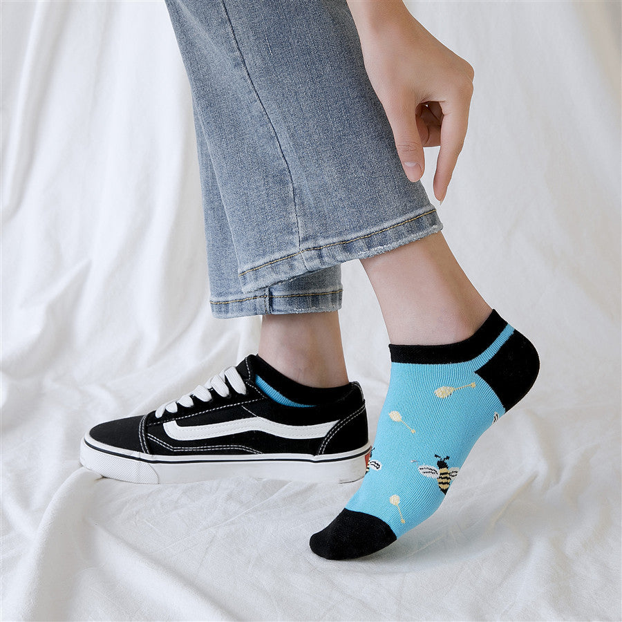 Chalier Mens Casual Ankle Street Hip-hop Socks Set 6 Pairs