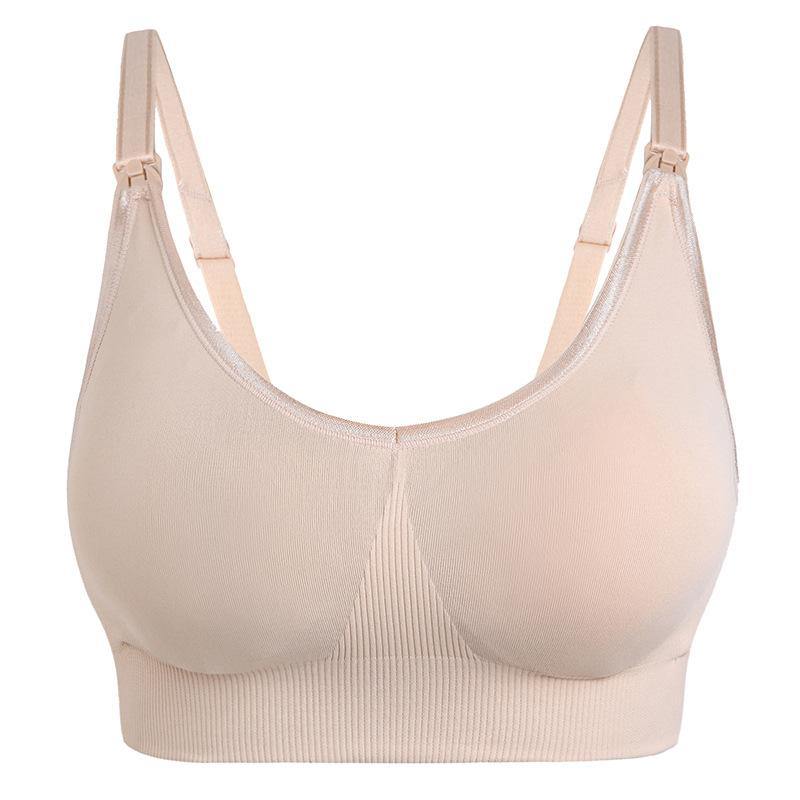 Womens Seamless Full Coverage Nursing Bra Wirefree Smoothing Simple Breastfeeding Maternity Bra - CHALIER