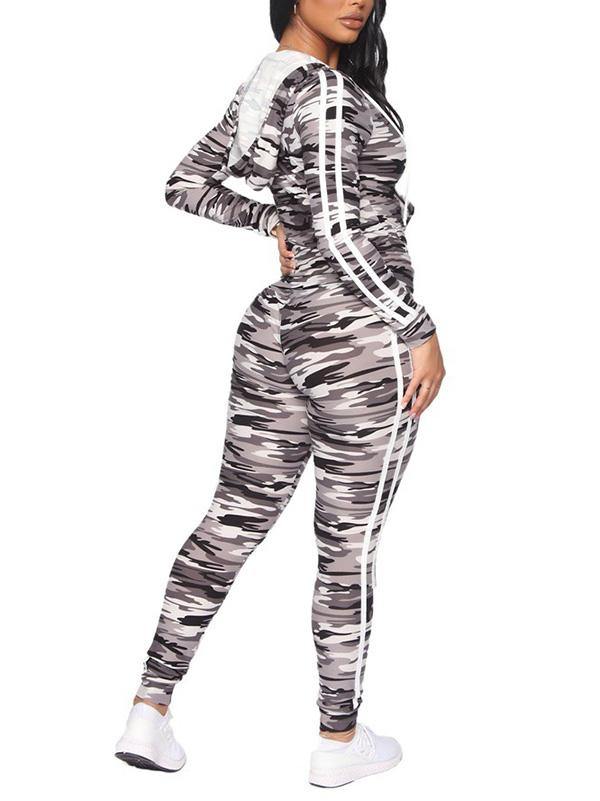 Women's Sports Outfit Floral Prints Long Sleeve Coat&Pants Set - CHALIER