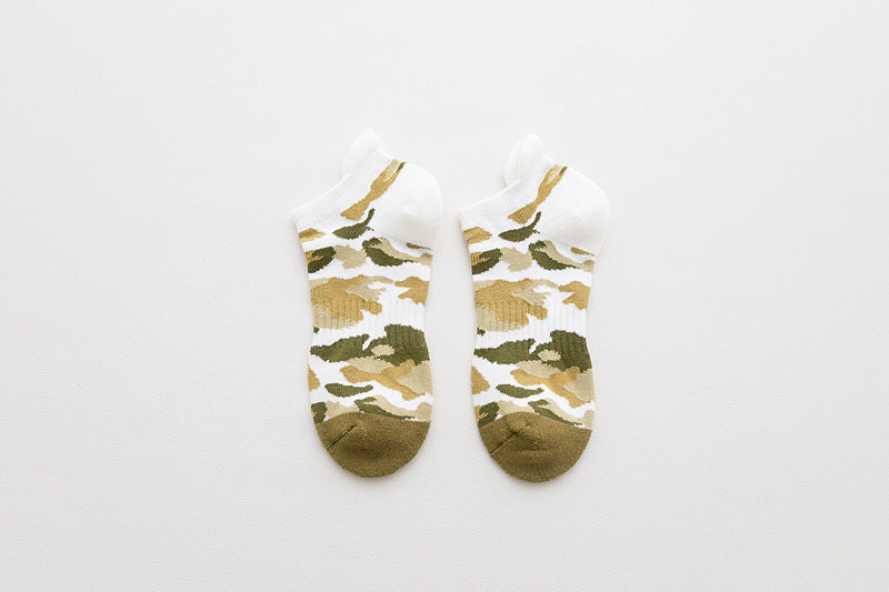 Chalier Men Sports Socks Camouflage Stripes Green