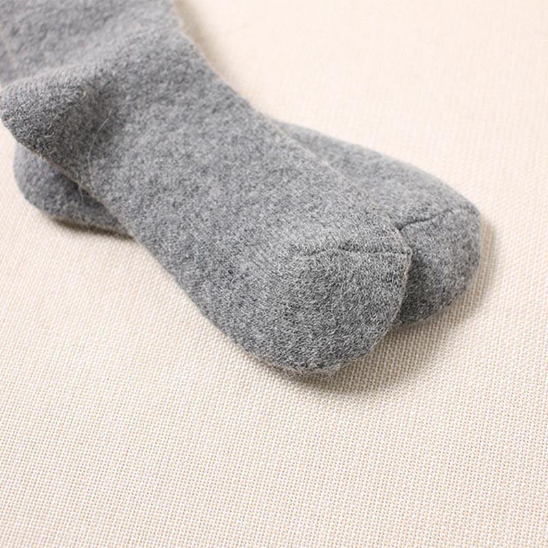 Womens Winter Super Warm Rabbit Wool Socks Set 5 Pairs Solid Colors Crew Socks - CHALIER