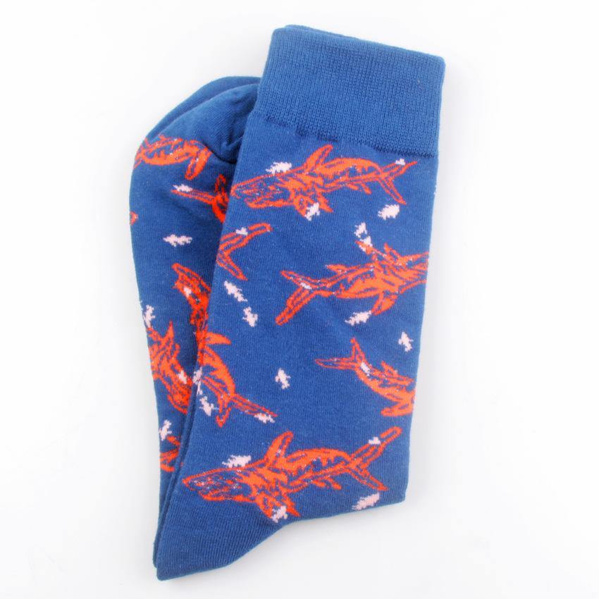 Chalier Men Cotton Socks Cartoon Animals Shark - CHALIER