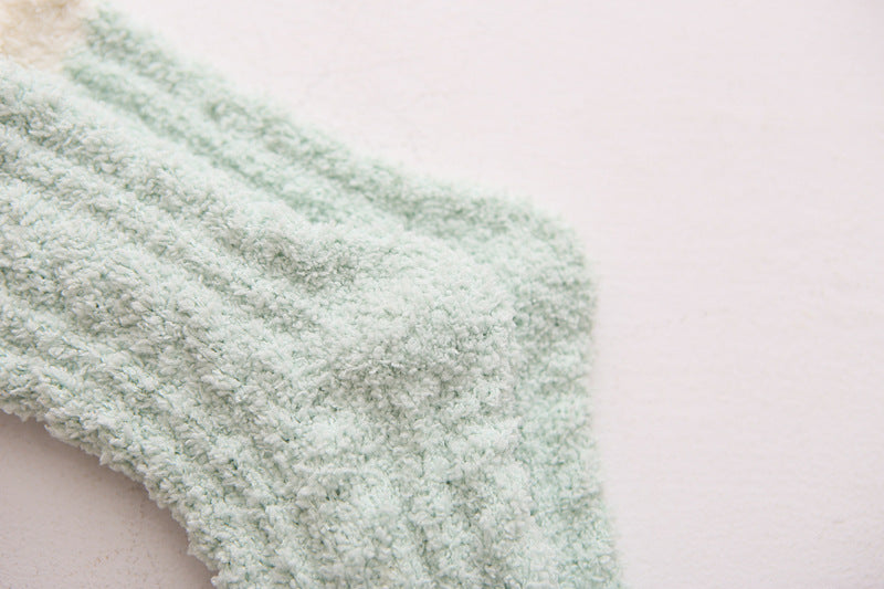 Womens Coral Fleece Socks Home Thick Slipper Sleep Socks Winter Socks Set 7 Pairs