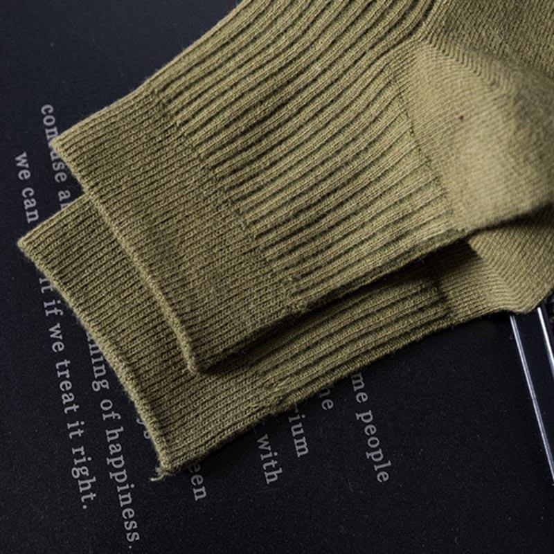 Chalier Men Casual Socks Simple Style Army Green 1 Pair - CHALIER