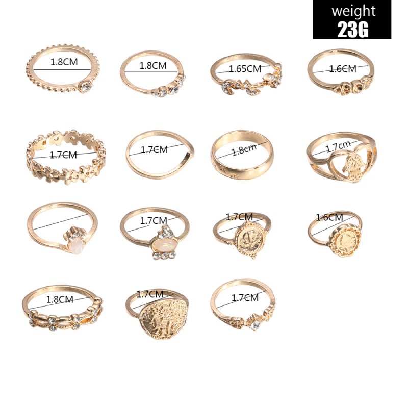 Female Design Hot Rings Gold Fashionable Jewelry Set