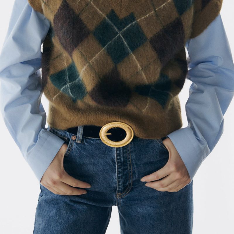 Women Design Dress Belt Fashion Circle Gold Metal Belt