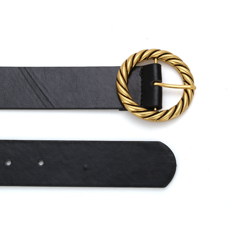 Women Design Dress Belt Hot Circle Metal Belt