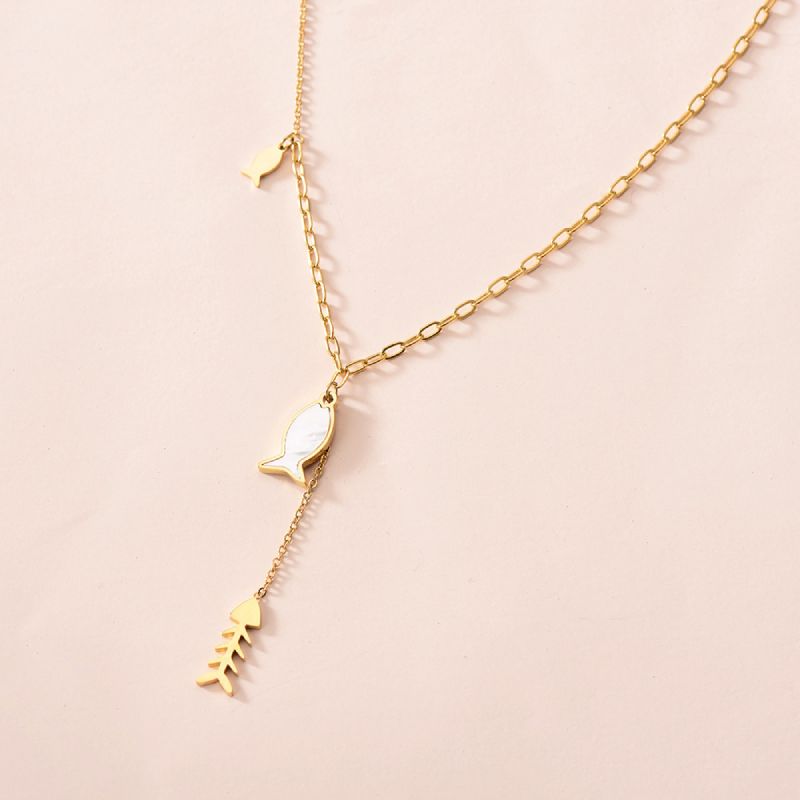 Female Hot Necklaces Women Gold Choker Fish Design Jewelry