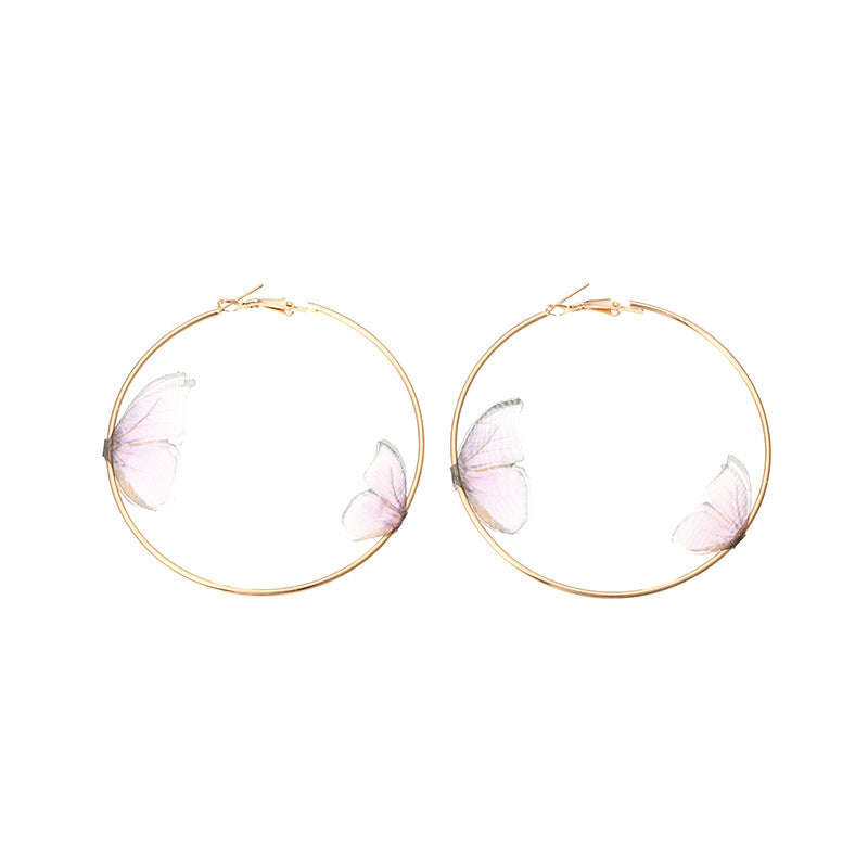 Female Design Earrings Women Fashion Hoop Butterfly Drop Earrings