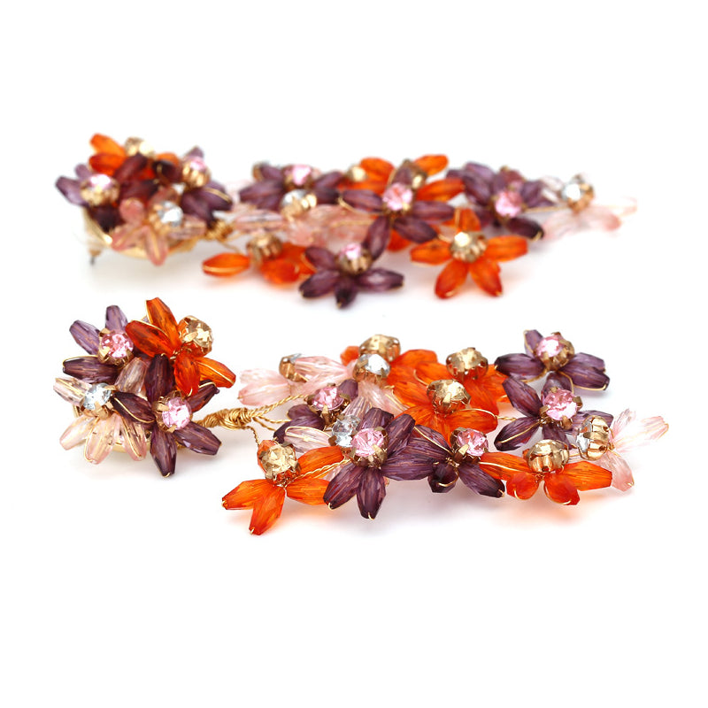 Female Fashionable Earrings Women Flower Drop Earrings