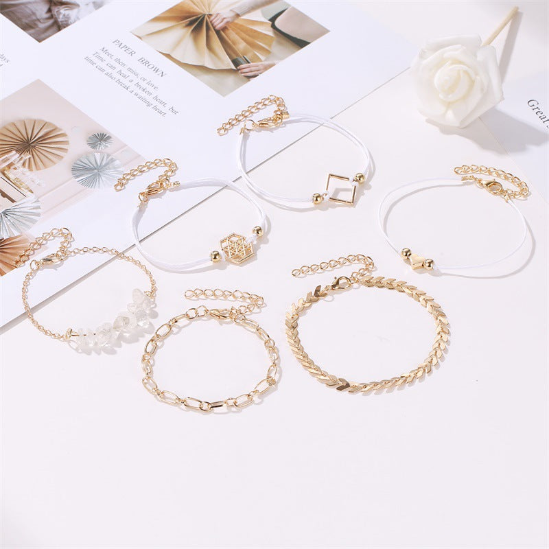 Female Design Bohemia Bracelets Women Gold Hot Jewelry Set