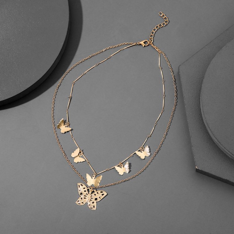 Female Hot Necklaces Women Gold Butterfly Choker Design Jewelry
