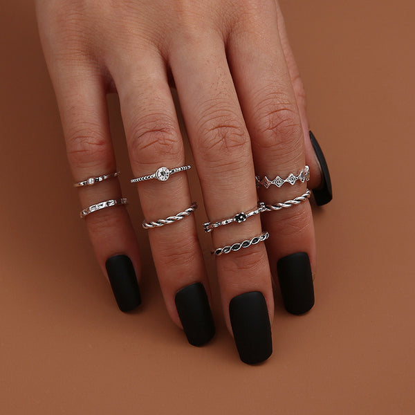 Female Design Hot Rings Silver Simple Jewelry Set