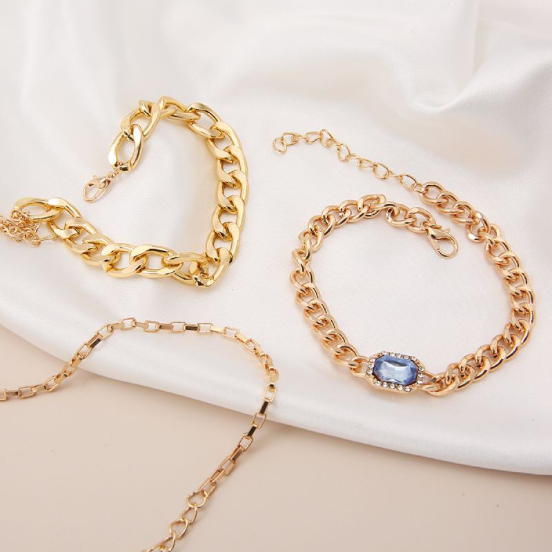 Female Design Bracelets Women Gold Hot Jewelry Set
