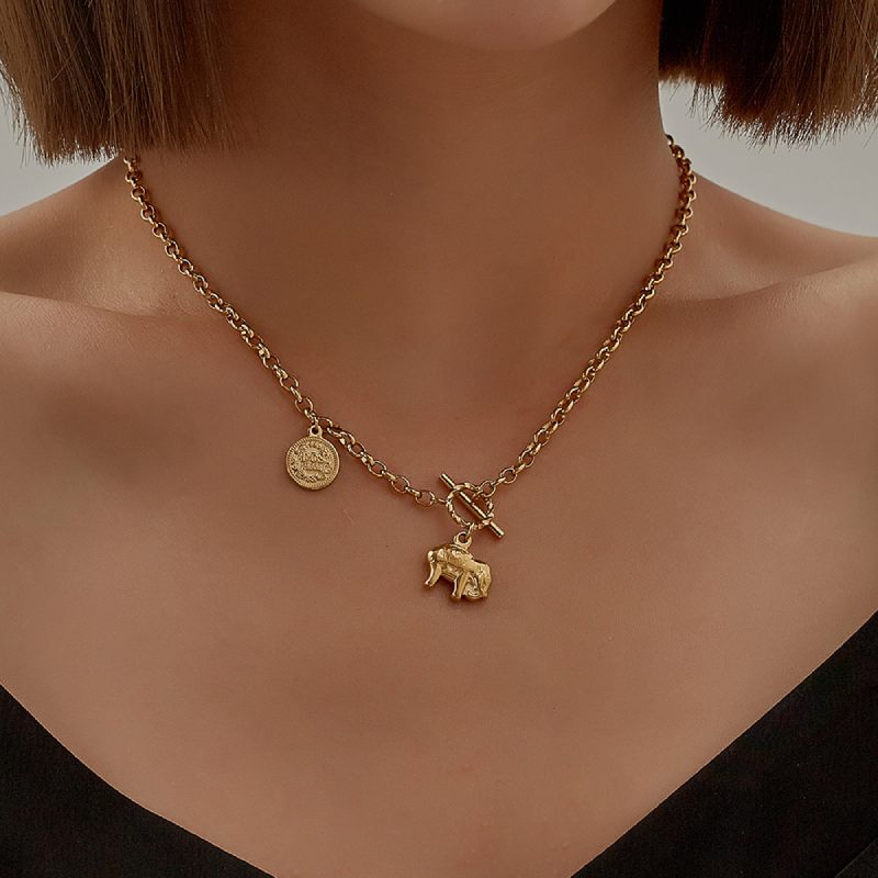 Female Design Necklaces Women Gold Elephant Choker Jewelry