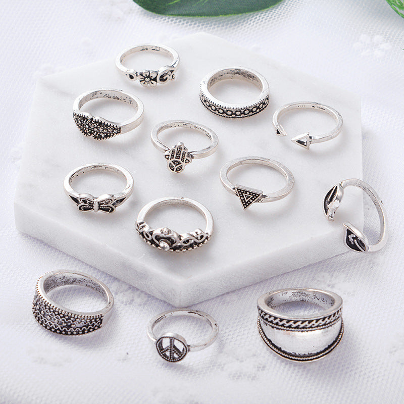Female Design Bohemia Rings Woman Fashionable Jewelry Set