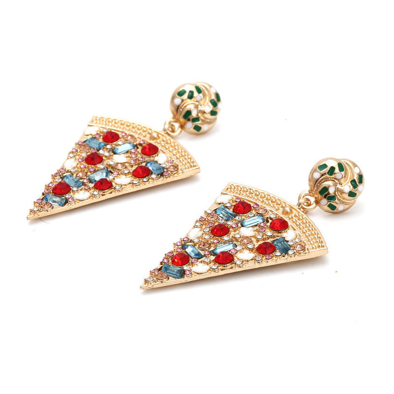 Female Fashionable Earrings Women Design Pizza Drop Earrings