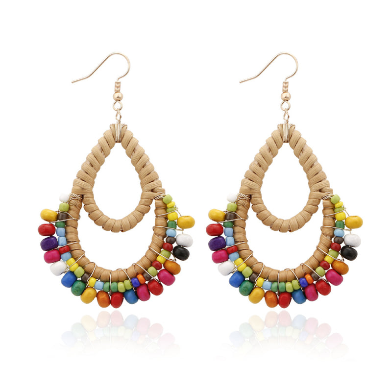 Female Bohemian Earrings Women Knitted Drop Earrings