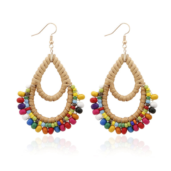 Female Bohemian Earrings Women Knitted Drop Earrings
