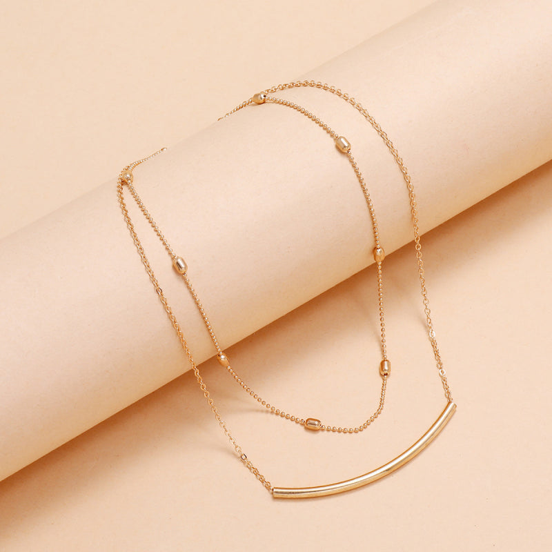 Female Layered Necklaces Women Gold Simple Choker