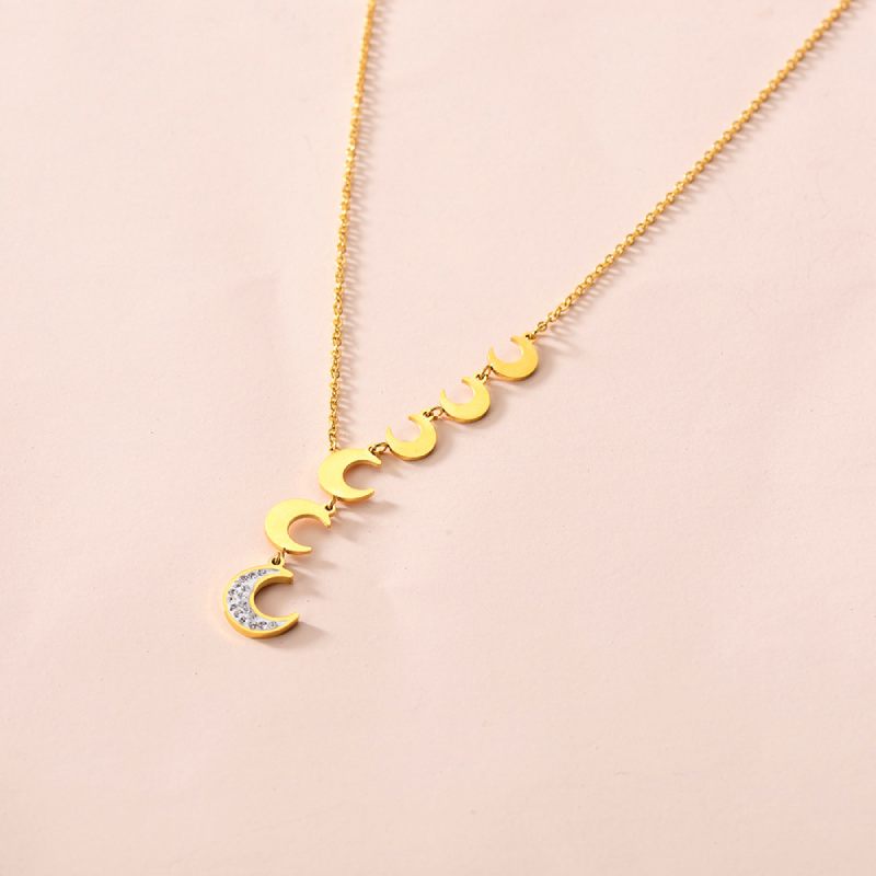 Female Design Necklaces Women Gold Moon Choker Jewelry