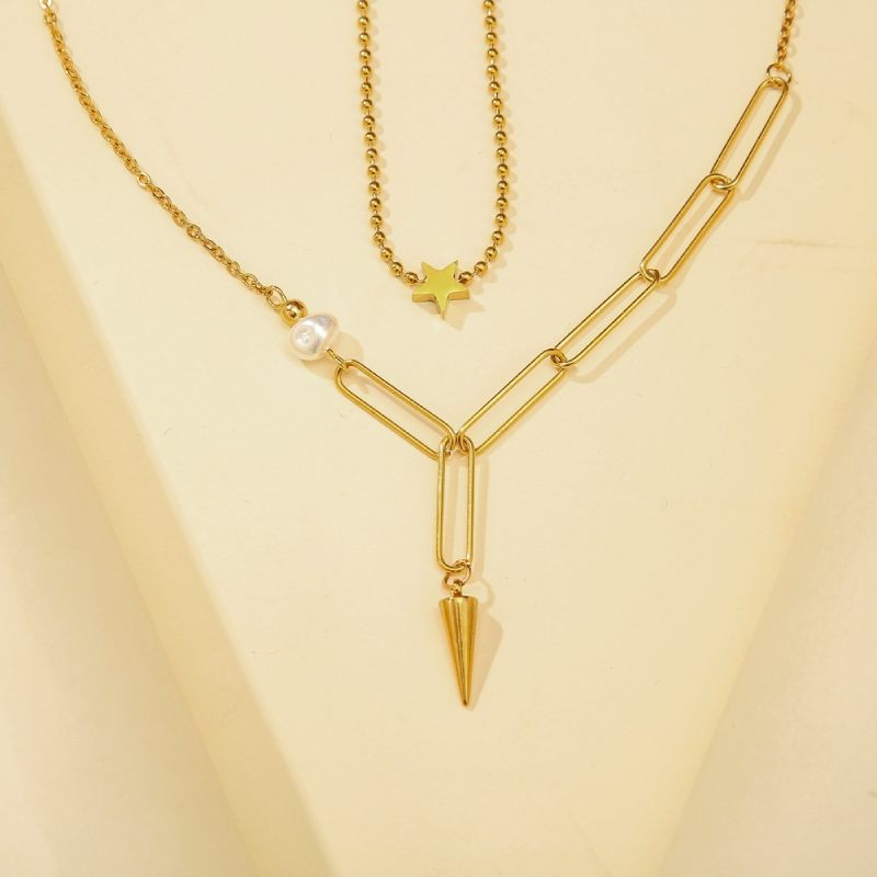 Female Hot Necklaces Women Gold Choker Long Design Jewelry