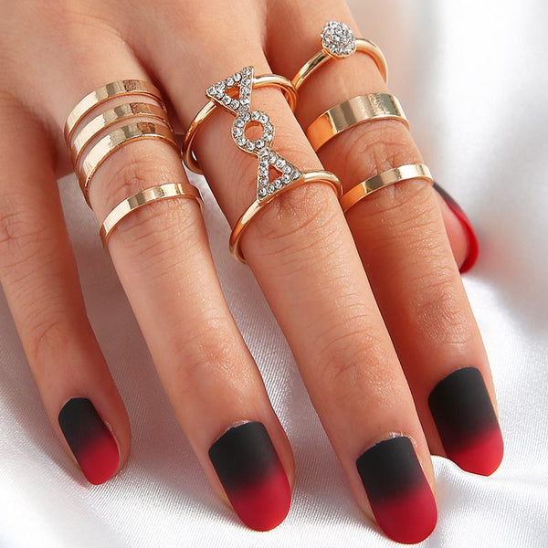 Female Design Hot Rings Gold Simple Jewelry Set
