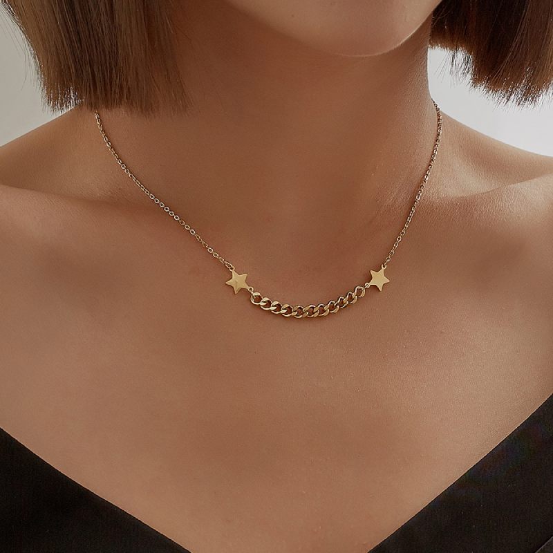 Female Design Necklaces Women Gold Stars Choker Jewelry